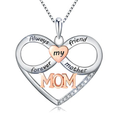 "Always My Mother, Forever My Friend" – Sterling Silver Heart Necklace